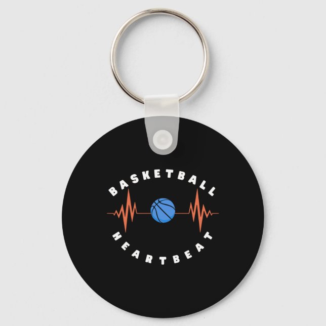 Basketboll - pulsslag 6 nyckelring (Framsida)