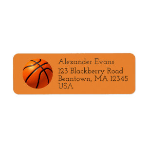 Basketboll Returadress Etikett