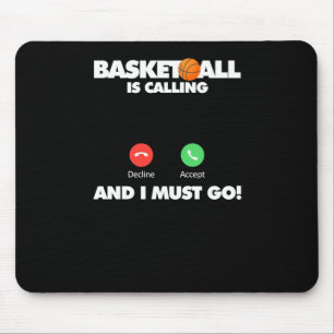 Basketboll ringer och jag måste gå. musmatta