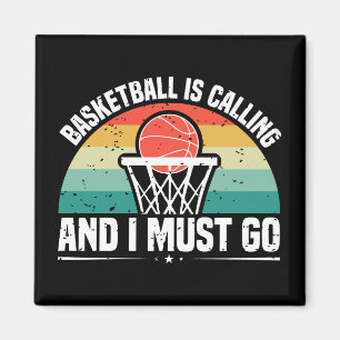 Basketboll ringer och jag måste gå Papper Magnet