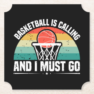 Basketboll ringer och jag måste gå. underlägg papper