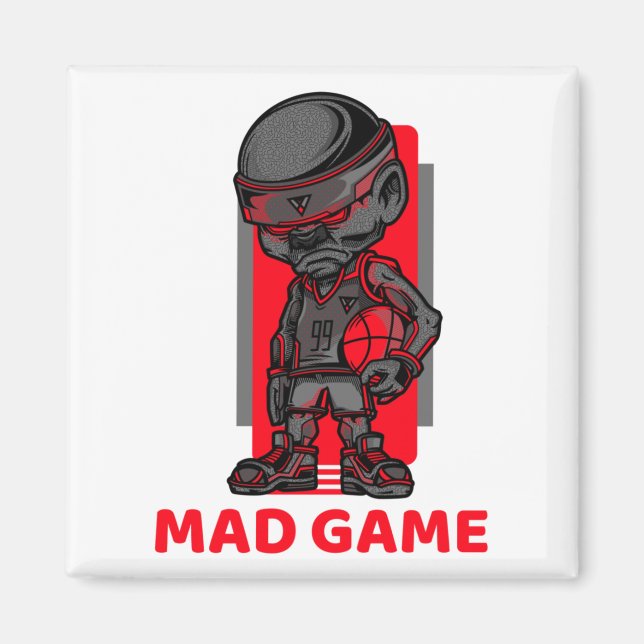 Basketboll, rödspel och Grått Magnet (Framsidan)