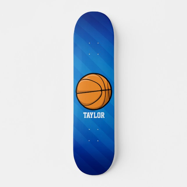 Basketboll, Royal Blue Rand Old School Skateboard Bräda 18 Cm (Framsida)