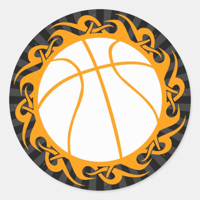 Basketboll. Runt Klistermärke (Framsida)