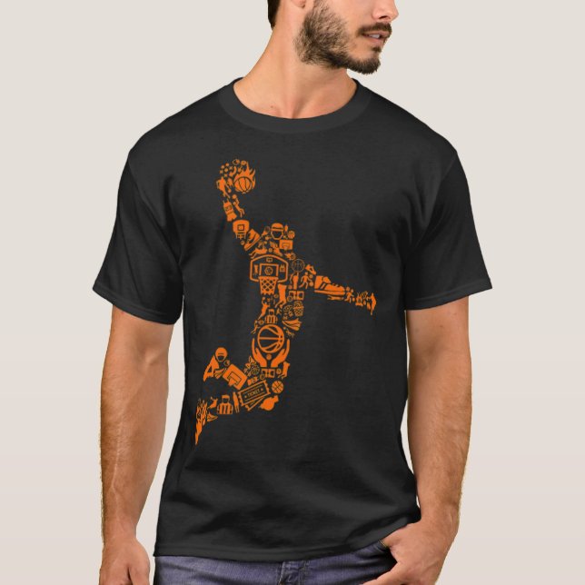 Basketboll ser rött konst t shirt (Framsida)