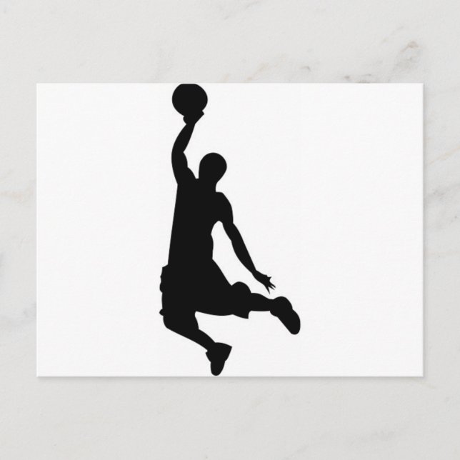 Basketboll silhouette vykort (Framsida)