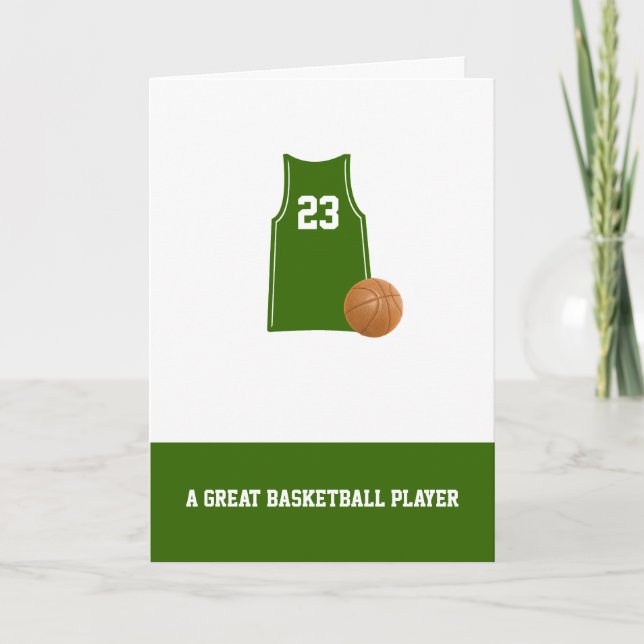 Basketboll - singlet med basketboll - födelsekort kort (Framsida)