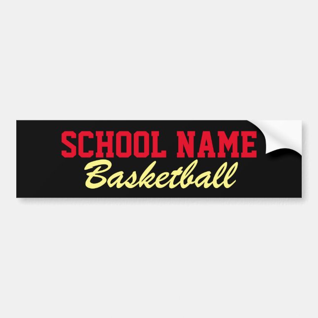 Basketboll - Skapa din egen skolanda Bildekal (Framsidan)