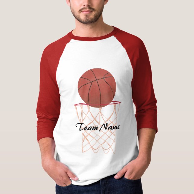 Basketboll skapar basket, Namn-skjortor från teame Tee Shirt (Framsida)