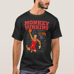 Basketboll som säger Slam dunk Monkey Dunking T Shirt