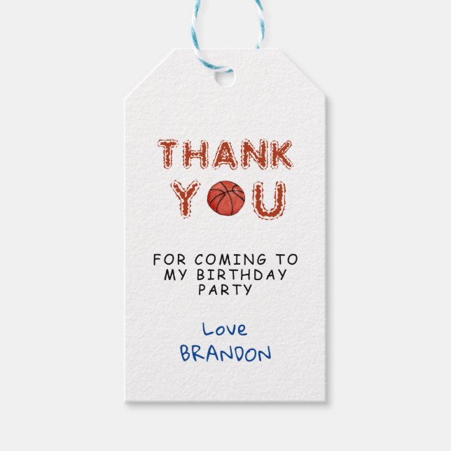 Basketboll Sport Barnkalas Presentetikett (Framsidan)