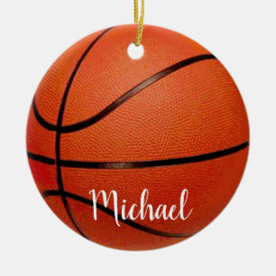 Basketboll Sport - Basket Boll Ditt namn Julgransprydnad Keramik