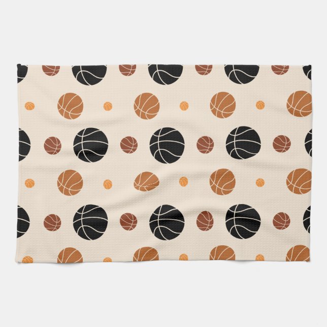 Basketboll, sportgåva Mönster Kökshandduk (Horisontell)