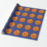 Basketboll Sports Birthday Kids Wrapping Papper Presentpapper<br><div class="desc">Basketbullarna dekorerar den här roligten som är papper. Designen kommer från originalteckningen.</div>