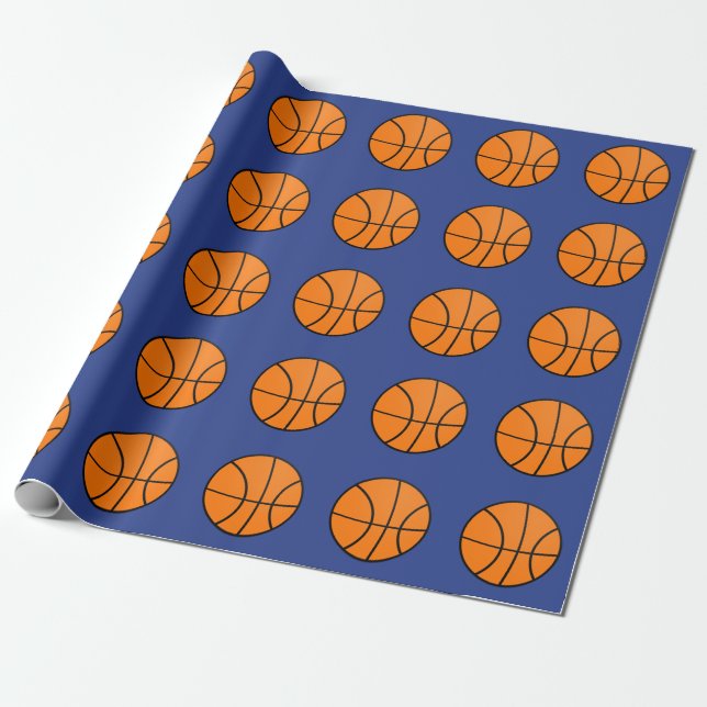 Basketboll Sports Birthday Kids Wrapping Papper Presentpapper (Utrullad)