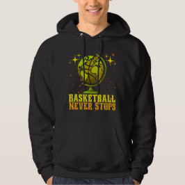 Basketboll stannar aldrig hoodie