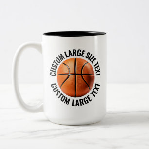 Basketboll & Stor text SVART 425g Custom Två-Tonad Mugg