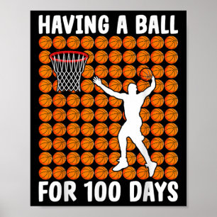 Basketboll Student 100 dagar med Boll 100 dagar Poster