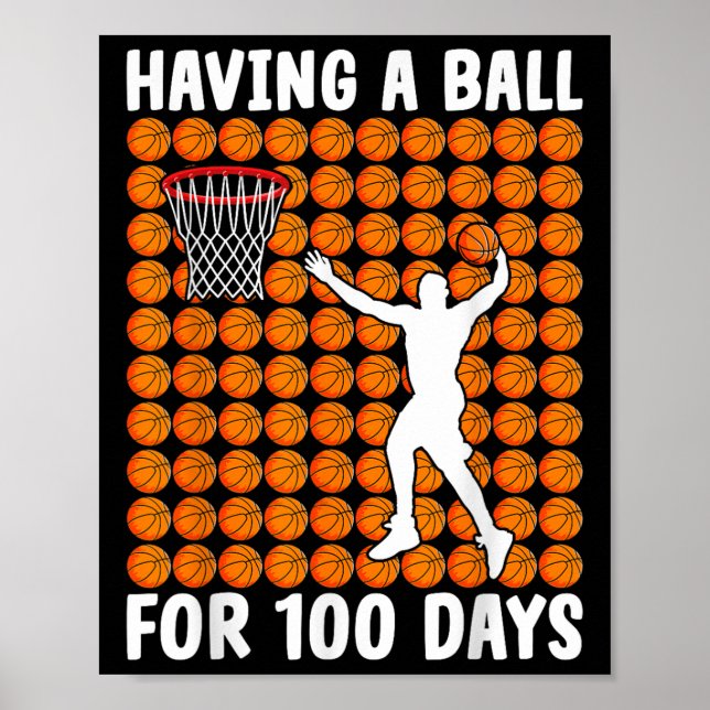 Basketboll Student 100 dagar med Boll 100 dagar Poster (Framsidan)
