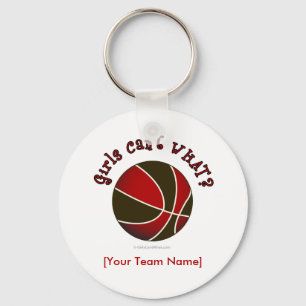 Basketboll - svart/röd nyckelring