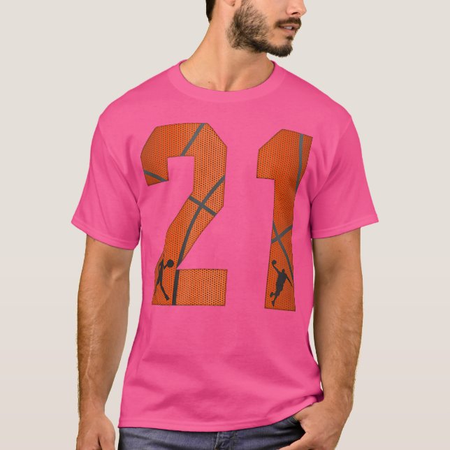 Basketboll T-skjortor med nummer 21 21 1 T Shirt (Framsida)