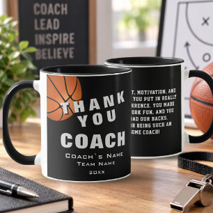 Basketboll Tack för coachen Notering Mugg