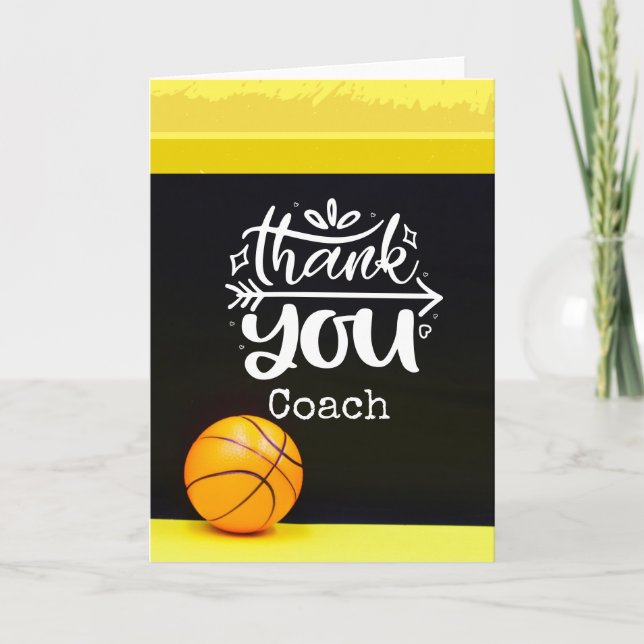 Basketboll tack för din tränare kort (Framsida)