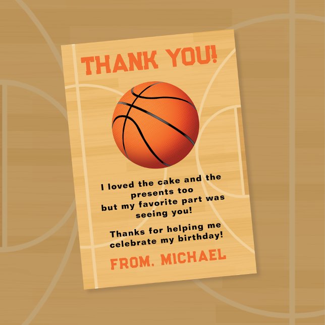 Basketboll Tack Kort (Basketball Thank You Card)