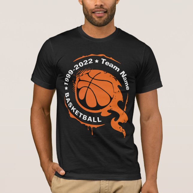 Basketboll Team Namn. Anpassa T-Shirt (Framsida)