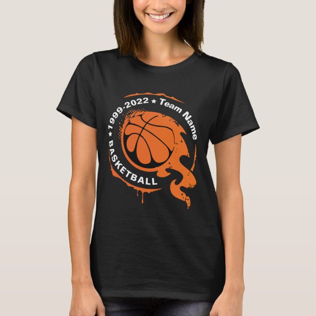 Basketboll Team Namn. Anpassa T-Shirt (Framsida)