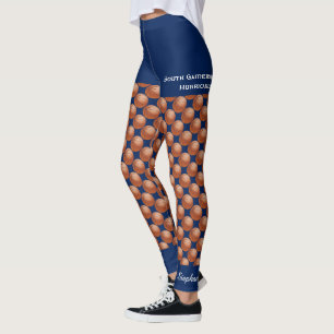 Basketboll Team, Namn, Fake Blue Kort Leggings