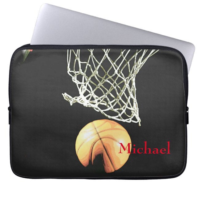 Basketboll teckna ditt namn laptop fodral (Framsidan)