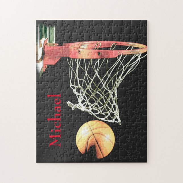 Basketboll teckna ditt namn pussel (Vertikal)