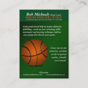 Basketboll Trainer Coach, Affärskort Visitkort