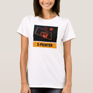 Basketboll tre punkter - hakklocka noll t shirt