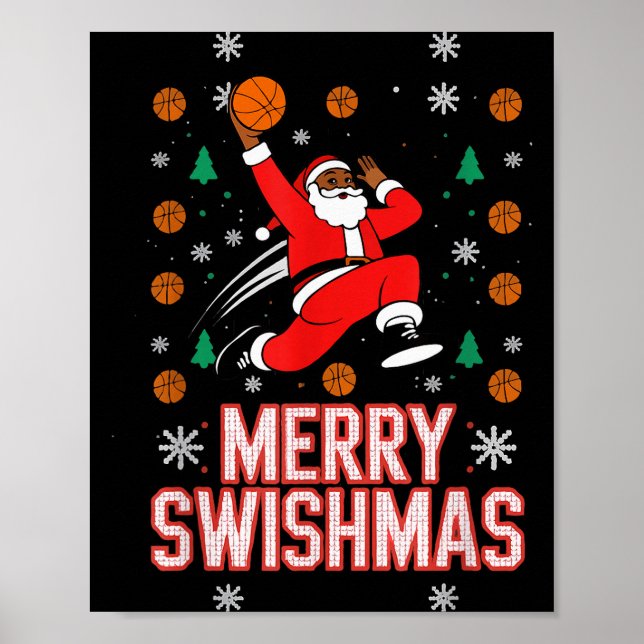 Basketboll Tröja Pojkar Jul Pyjamas Glad Swis Poster (Framsidan)