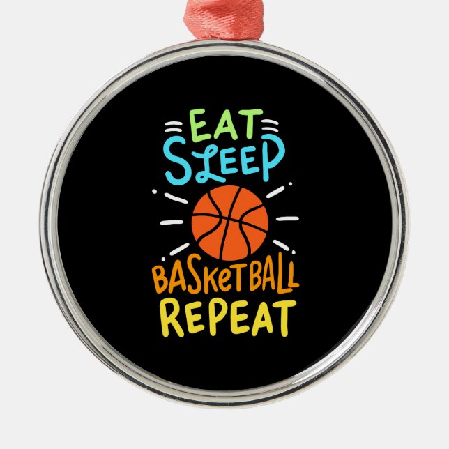 Basketboll - Upprepa matsäcken i viloläge Julgransprydnad Metall (Framsidan)