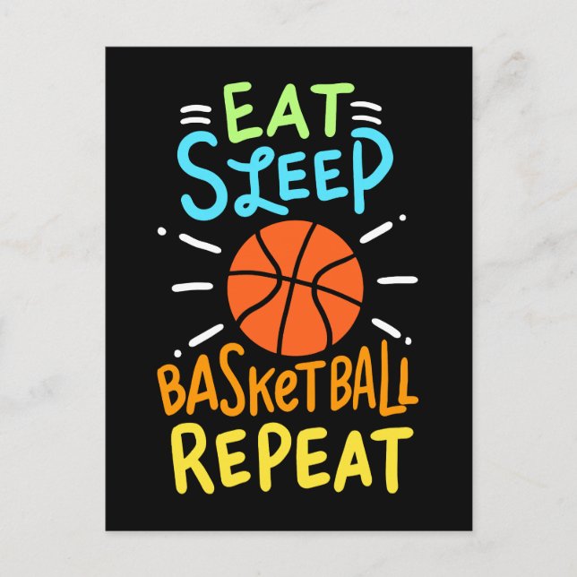 Basketboll - Upprepa matsäcken i viloläge Vykort (Framsida)