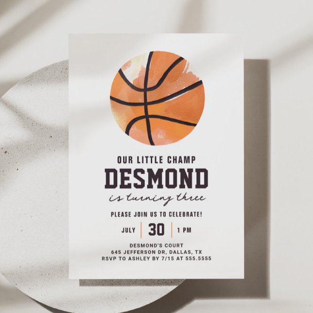 Basketboll vår lilla Champ Birthday-inbjudan Inbjudningar (Skapare uppladdad)