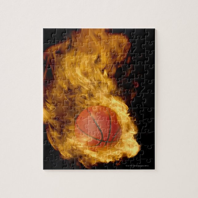 Basketboll vid brand (digital komposit) pussel (Vertikal)