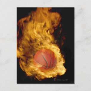 Basketboll vid brand (digital komposit) vykort