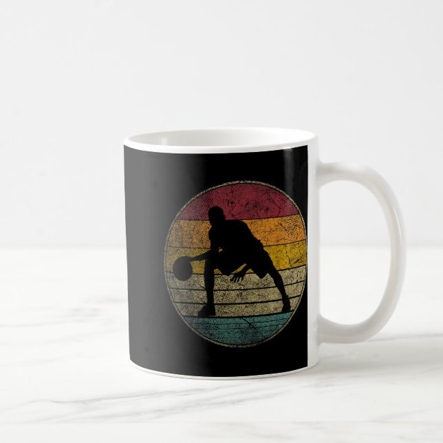 Basketboll - Vintage - Retro Graphic-Coola Kaffemugg (Höger)