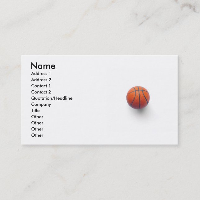 Basketboll Visitkort (Framsida)