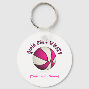 Basketboll - vit/Rosa Nyckelring