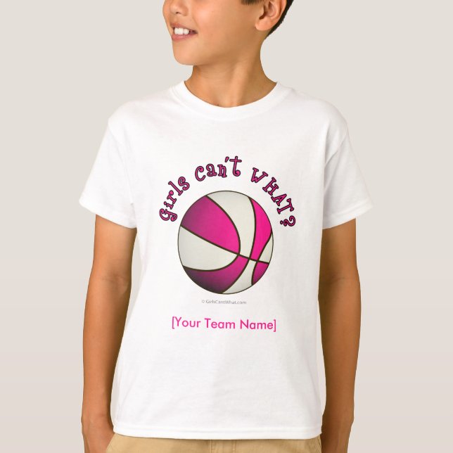 Basketboll - vit/Rosa T-shirt (Framsida)