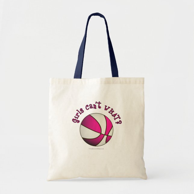 Basketboll - vit/Rosa Tygkasse (Framsidan)