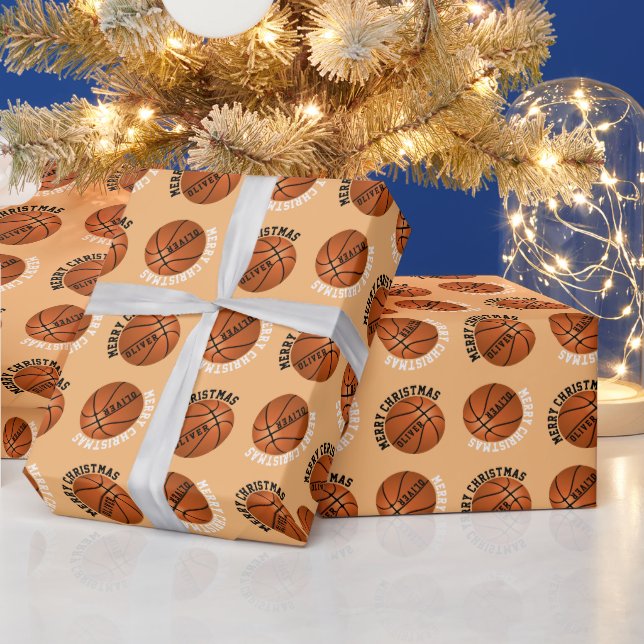 Basketbollar Barnnamn Orange Jul  Presentpapper (Helgdagar)