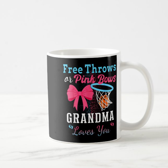 Basketbollar eller rosa slingor mormor älskar dig  kaffemugg (Höger)