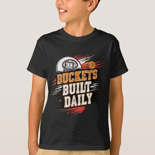 Basketbollens Byggs rörelsemotiveringsdesign T T Shirt (Framsida)