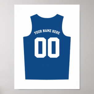 Basketbollens enhetliga Poster anpassa blått